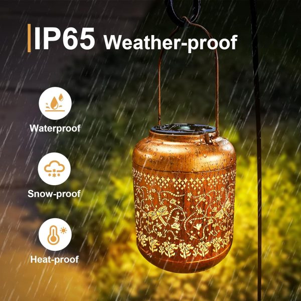 Dragonfly Solar Lanterns Outdoor Waterproof Dragonfly Birthday Gifts for for Women Mom Grandma, Hanging Solar Lights Garden Decoration Outside for Yard, Patio,Pathway Landscape - Image 5
