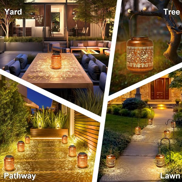 Dragonfly Solar Lanterns Outdoor Waterproof Dragonfly Birthday Gifts for for Women Mom Grandma, Hanging Solar Lights Garden Decoration Outside for Yard, Patio,Pathway Landscape - Image 7