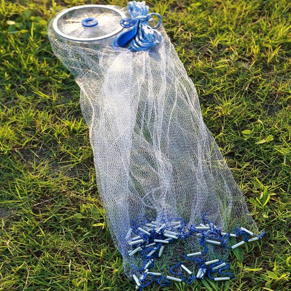 Fishing Net Saltwater Cast Net with Aluminum Ring Fish Net for Minnow Trap Fish Trap 3FT/4FT/5FT/6FT/7FT/8FT/9FT/10FT/11FT/12FT Radius Fishing Nets Cast Nets for Fishing - Image 4