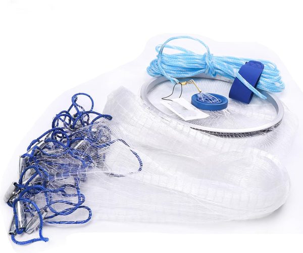 Fishing Net Saltwater Cast Net with Aluminum Ring Fish Net for Minnow Trap Fish Trap 3FT/4FT/5FT/6FT/7FT/8FT/9FT/10FT/11FT/12FT Radius Fishing Nets Cast Nets for Fishing - Image 5