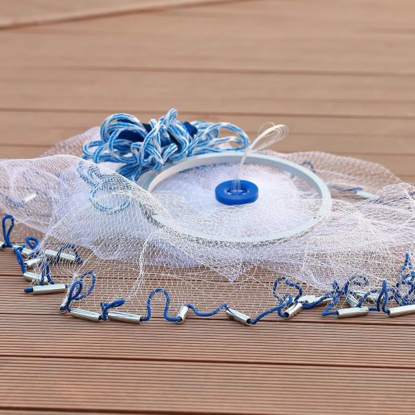 Fishing Net Saltwater Cast Net with Aluminum Ring Fish Net for Minnow Trap Fish Trap 3FT/4FT/5FT/6FT/7FT/8FT/9FT/10FT/11FT/12FT Radius Fishing Nets Cast Nets for Fishing - Image 8