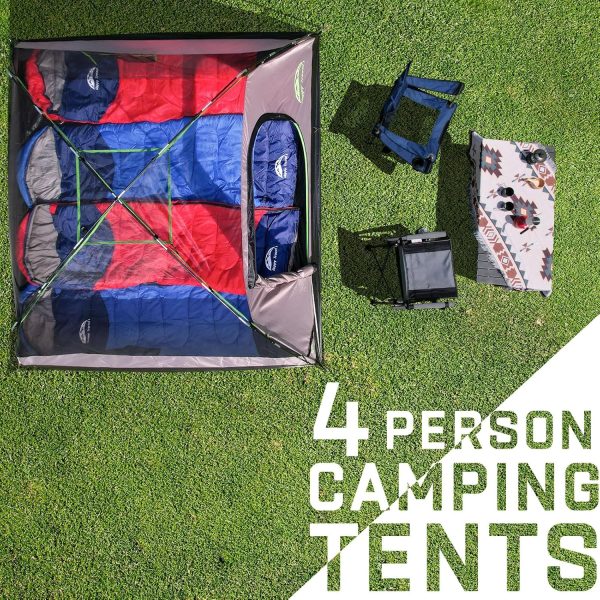 Happy Travel Camping Tent, 4 Person Dome Tents for Camping with Rainfly, Waterproof Clip Easy Setup Portable Family Tent with Mesh Windows, 20% More Headroom Backpacking Tents for Camping & Hiking - Image 8